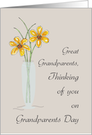 Great Grandparents Grandparents Day Thinking of You with Two Flowers i card
