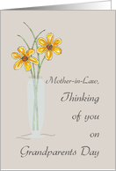 Mother in Law Grandparents Day Thinking of You with Two Flowers in Vas card