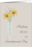 Grandparents Day Thinking of You with Two Flowers in Vase card