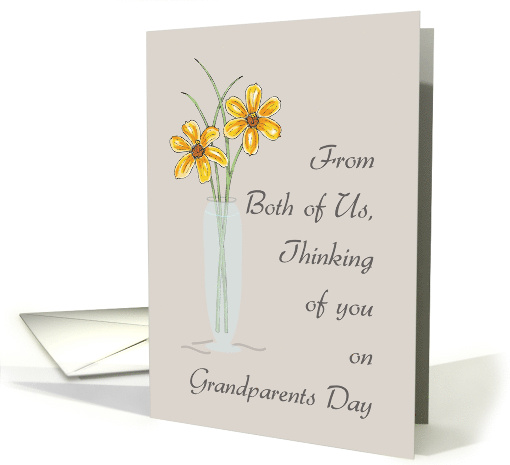 From Both of Us Grandparents Day Thinking of You with Two Flowers card