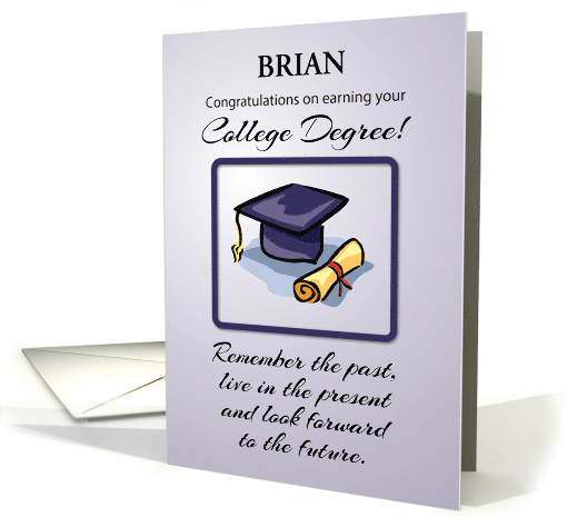 Custom Name College Graduation Remember the Past card (1670456)