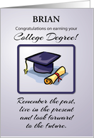 Custom Name College Graduation Remember the Past card