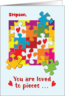 Custom Relation Stepson Valentine Puzzle Love to Pieces card