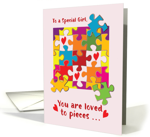 To a Special Girl Valentine Puzzle Love to Pieces card (1672552)