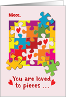 Custom Relation Niece Valentine Puzzle Love to Pieces card