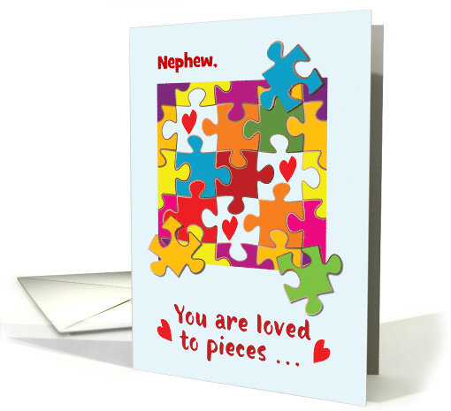 Custom Relation Nephew Birthday Puzzle Love to Pieces card (1672736)