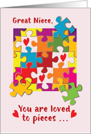 Great Niece Birthday Puzzle Love to Pieces card