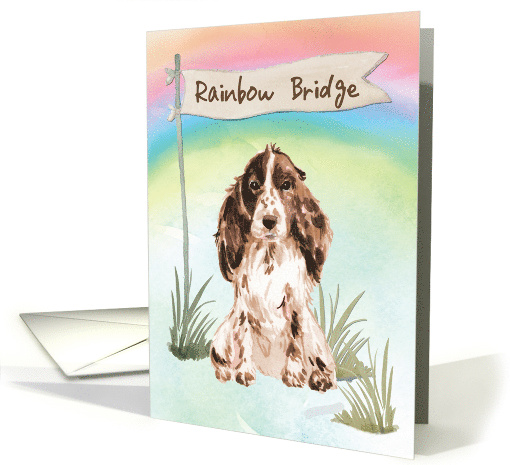 Brown Cocker Spaniel Pet Sympathy Over Rainbow Bridge card (1673740)