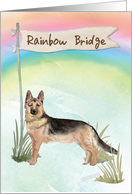 German Shepherd Pet Sympathy Over Rainbow Bridge card