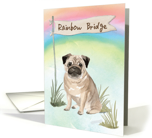 Pug Pet Sympathy Over Rainbow Bridge card (1673934)