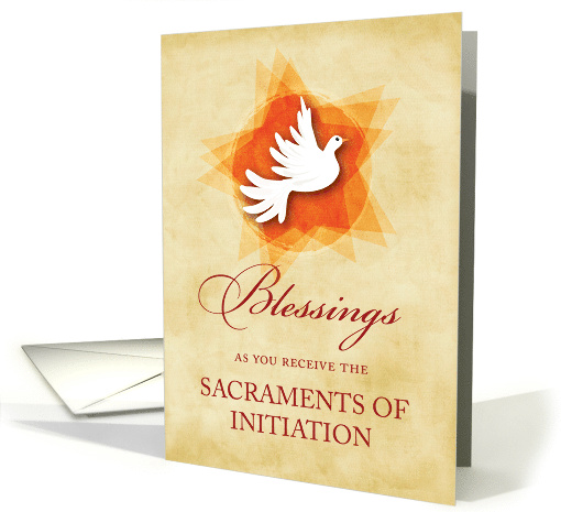 RCIA Confirmation and Communion Congratulations Blessings Dove card