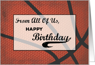 From All Of Us Birthday Basketball Large Distressed Sports Ball card