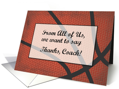 Thank You Coach Basketball Large Distressed Sports Ball card (1678456)