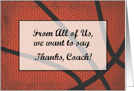 Thank You Coach Basketball Large Distressed Sports Ball card