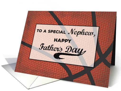 Nephew Fathers Day Basketball Large Distressed Sports Ball card