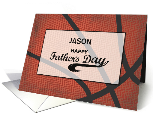 Custom Name Fathers Day Basketball Large Distressed Sports Ball card