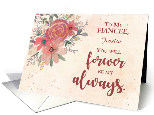 Custom Name and Relation Fiancee Anniversary Forever Be My Always card