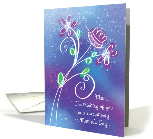 Mothers Day for Mom Thinking of You Purple Flowers card (1680820)