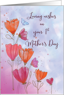 First Mothers Day Love with Orange and Pink Flowers and Butterfly card