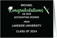 Personalize Name School Class Accounting Graduation Congratulations card