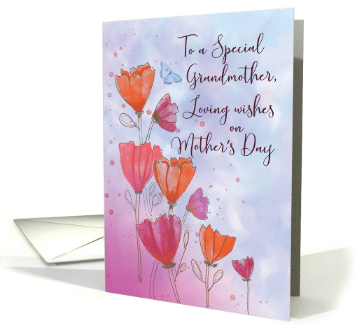 To Grandmother Mothers Day Love with Orange and Pink... (1681486)