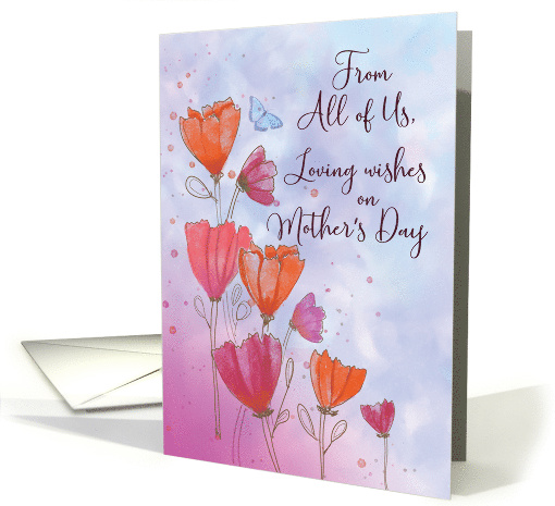 From All of Us Mothers Day Love with Orange Pink Flowers... (1681644)