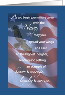 Navy Basic Training Congratulations Eagle on Flag card