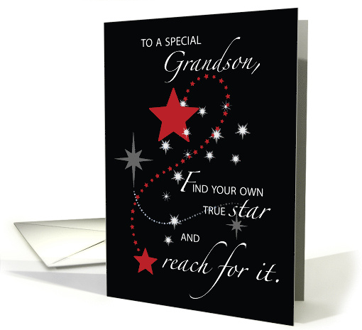 Grandson Graduation Congratulations Scarlet and Gray Star card