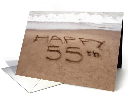 55th Birthday Writing in the Sand on Beach card (1686286)