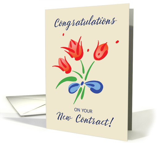Congratulations on New Contract Flowers card (1687248)
