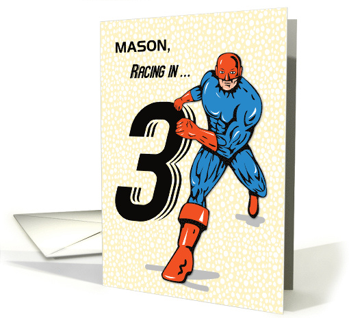 Custom Name Mason 3rd Birthday Superhero card (1687710)
