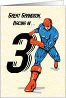 Great Grandson 3rd Birthday Superhero card