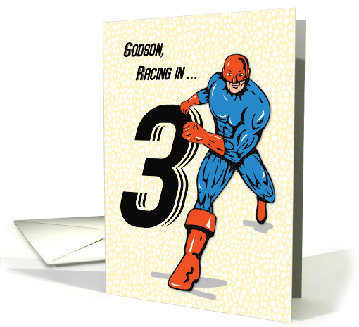 Godson 3rd Birthday Superhero card (1687722)