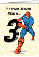Special Neighbor 3rd Birthday Superhero card
