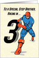 Special Step Brother 3rd Birthday Superhero card