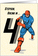 Stepson 4th Birthday Superhero card
