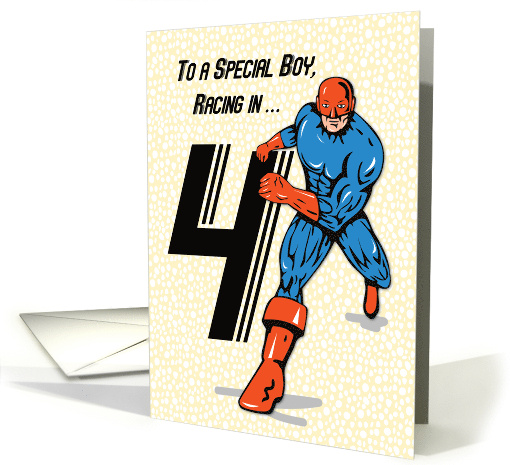 Special Boy 4th Birthday Superhero card (1687836)