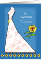 Daughter Bridal Shower Sunflower on Blue card