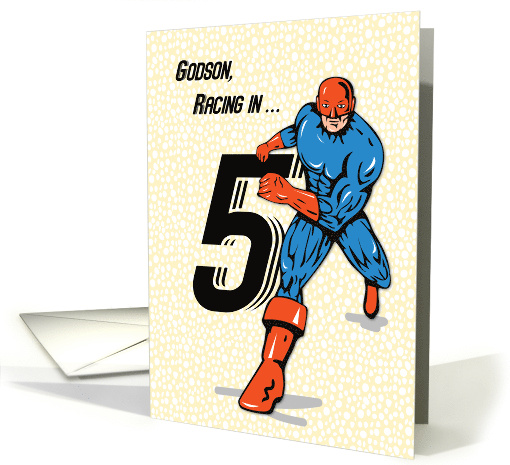 Godson 5th Birthday Superhero card (1687938)