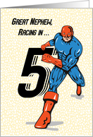 Great Nephew 5th Birthday Superhero card