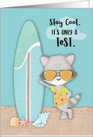 Good Luck on Test Funny Cool Raccoon in Sunglasses card