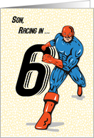 Son 6th Birthday Superhero card