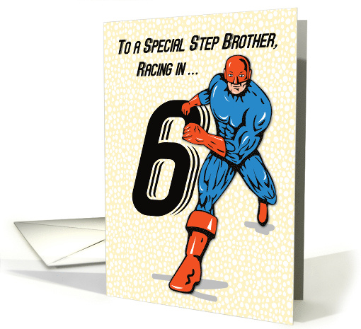 Special Step Brother 6th Birthday Superhero card (1688042)