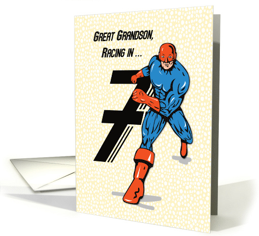 Great Grandson 7th Birthday Superhero card (1688044)