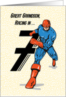 Great Grandson 7th Birthday Superhero card