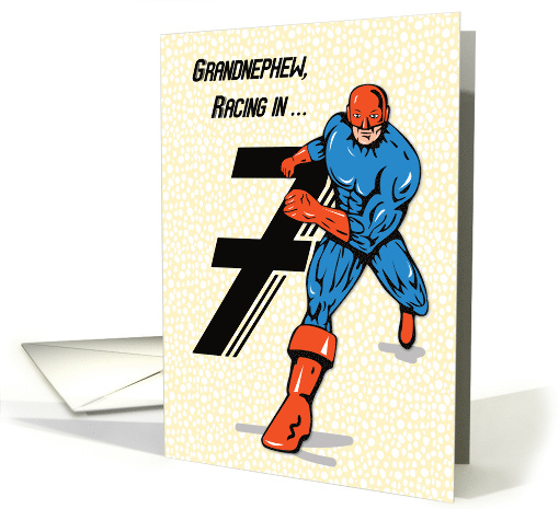 Grandnephew 7th Birthday Superhero card (1688184)