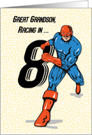 Great Grandson 8th Birthday Superhero card