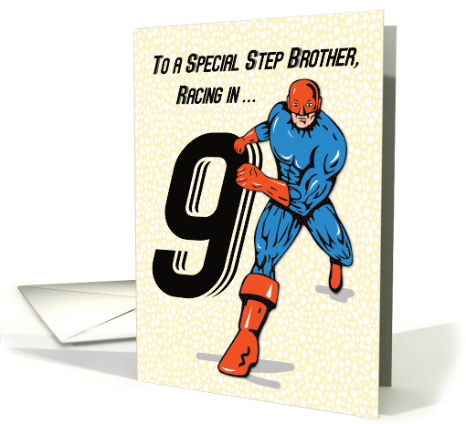Special Step Brother 9th Birthday Superhero card (1688300)
