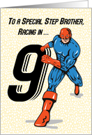 Special Step Brother 9th Birthday Superhero card