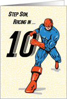 Step Son 10th Birthday Superhero card